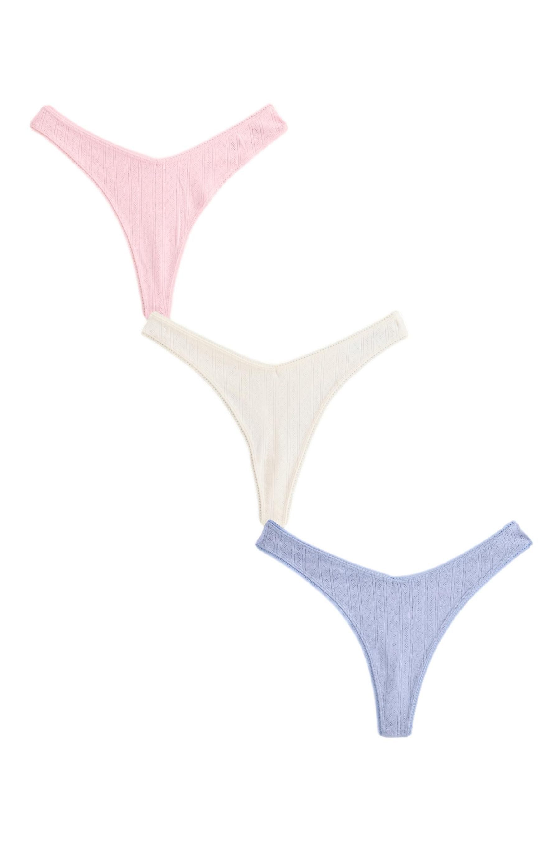 String 3er-Pack Tangas mit Lochstickerei