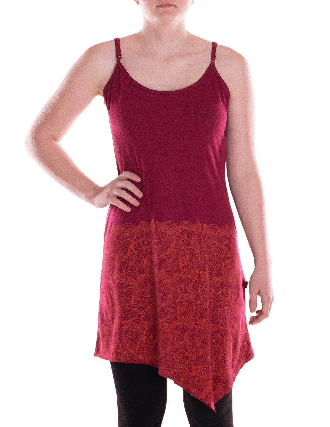 Sommerkleid Trägerkleid Damen Asymmetrisch Träger Bedruckt Jersey Boho