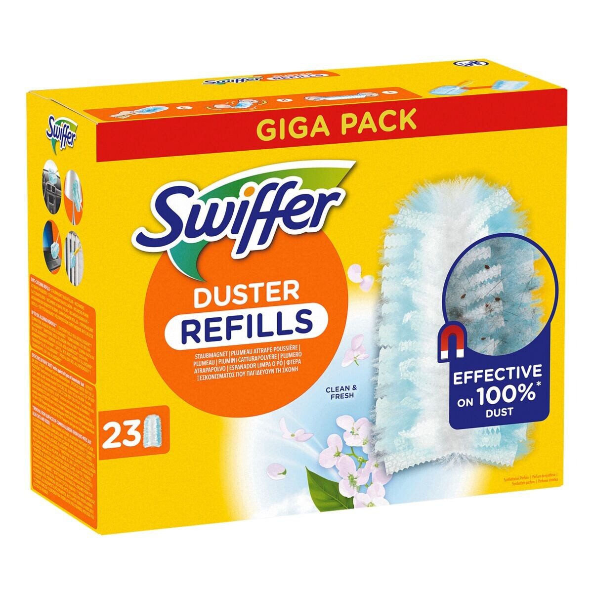 Swiffer Staubwischer Duster Staubmagnet Clean & Fresh Ersatztücher, 23er-Pack Nachfülltücher