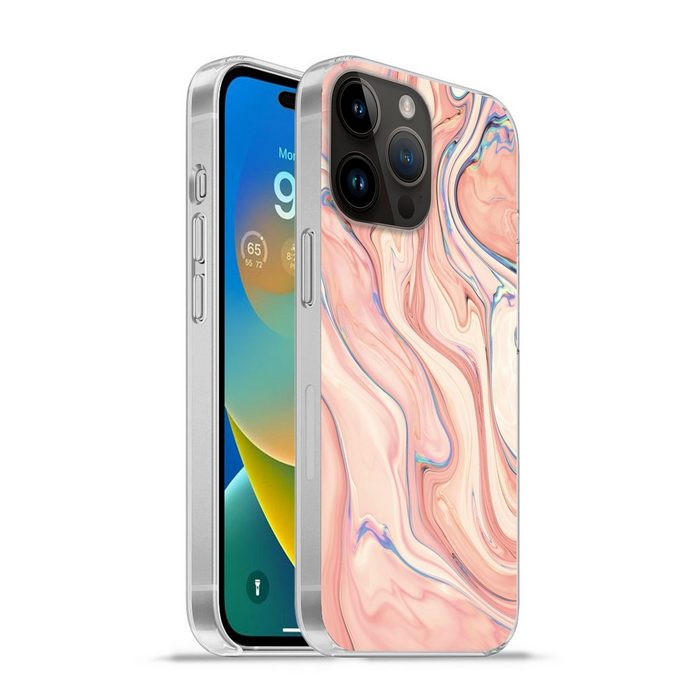 MuchoWow Handyhülle Marmor - Pastell - Rosa - Blau - Marmoroptik - Abstrakt Handyhülle Telefonhülle Apple iPhone 14 Pro