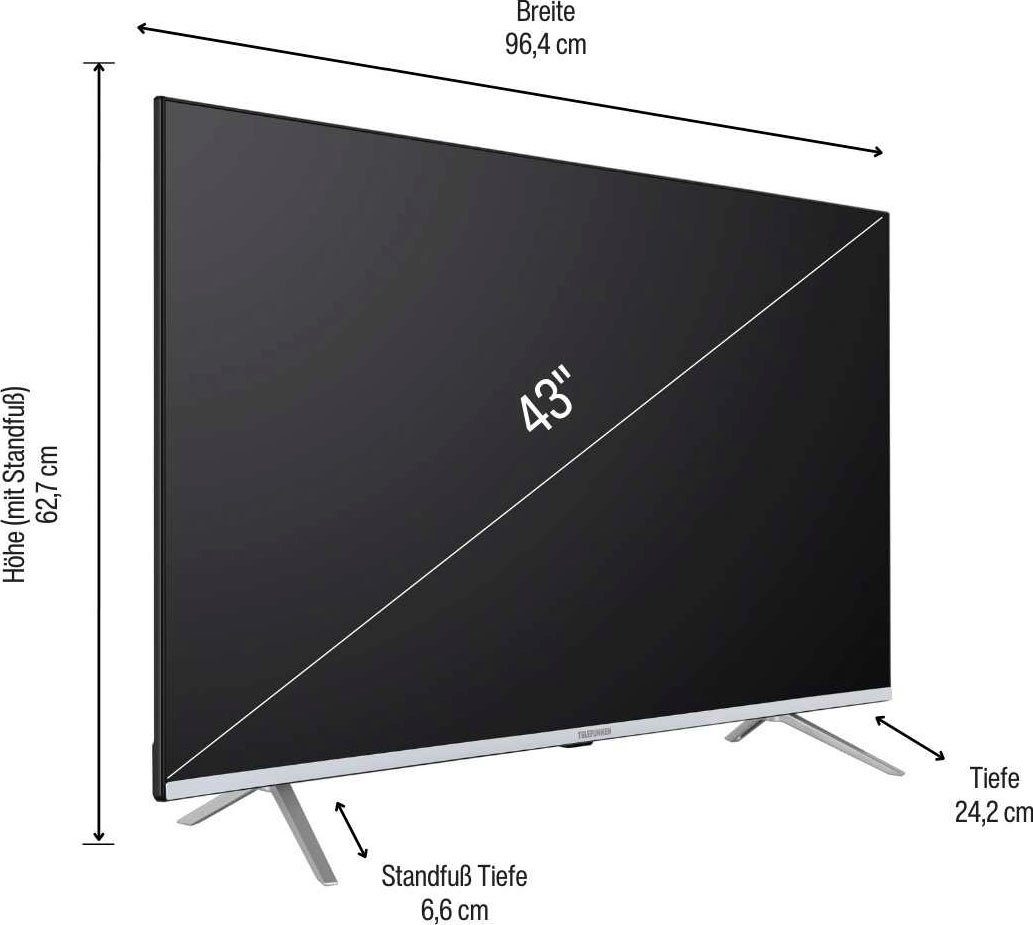 HD, Ultra cm/43 (108 Zoll, Smart-TV) D43V850M5CWH Telefunken 4K LED-Fernseher