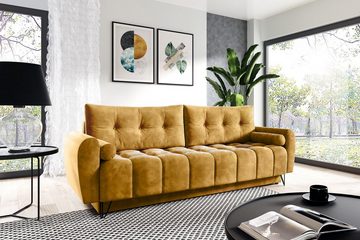 MOEBLO Schlafsofa OHIO, Sofa Couch für Wohnzimmer Polstersofa Sofagarnitur Wohnlandschaft mit Bettfunktion - (BxHxT): 233x93x100 cm, mit Schlaffunktion und Bettkasten