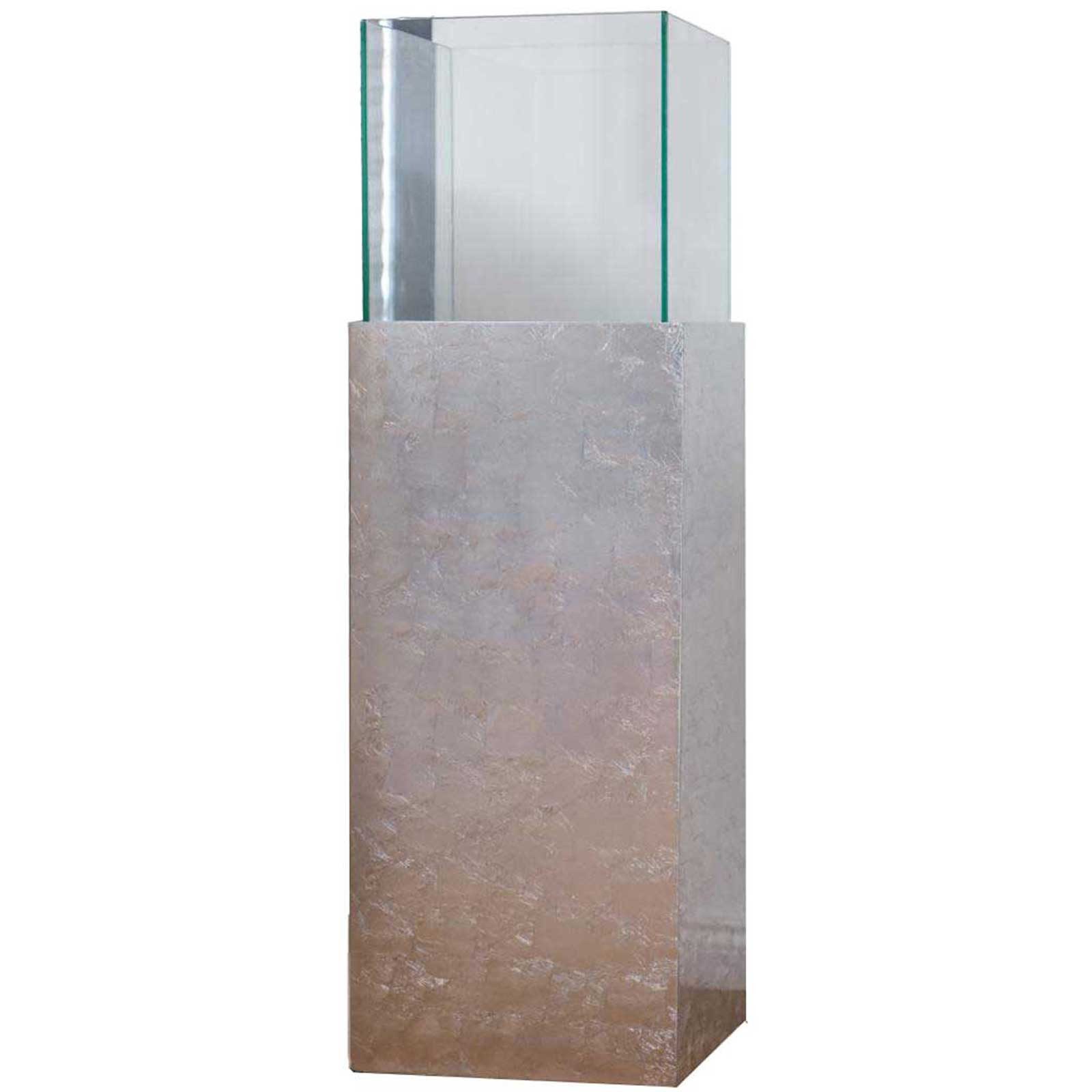 VIVANNO Bodenwindlicht Alu-Verbund CANDELA Rechteckig - Silber Blattoptik Hochglanz (1 St), 25x25x80 cm