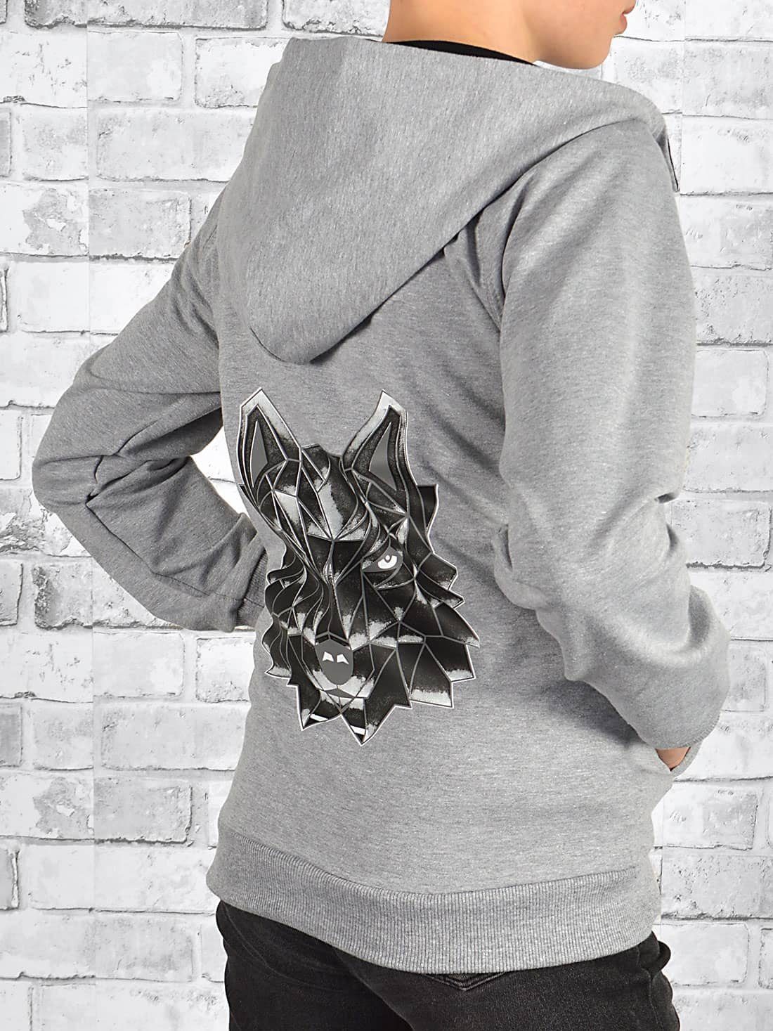 BEZLIT Sweatjacke (1-tlg) mit Jungen Logo Grau Print Kapuzensweatjacke