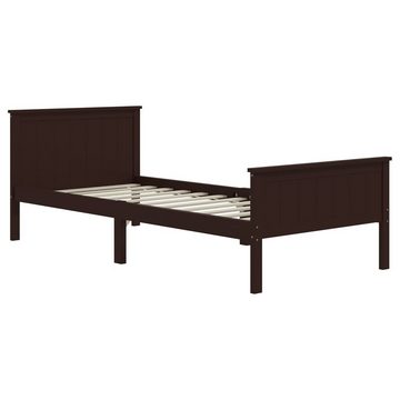 vidaXL Bett Massivholzbett Dunkelbraun Kiefer 90x200 cm