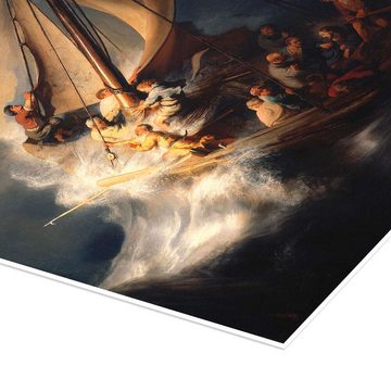 Posterlounge Poster Rembrandt van Rijn, Der Sturm auf dem See Genezareth, 1633, Badezimmer Maritim Malerei