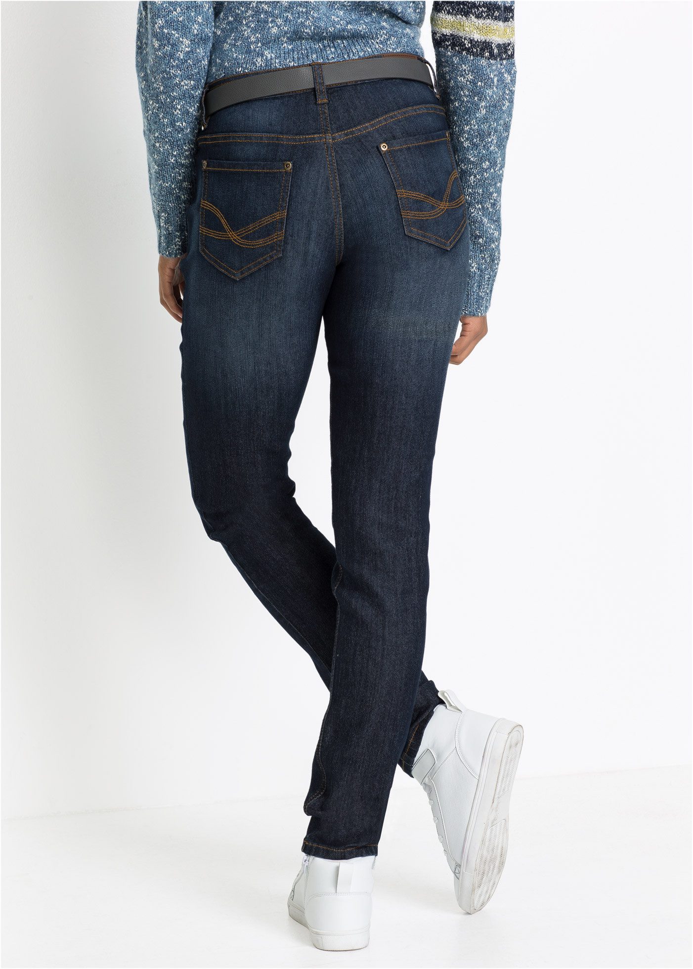 bonprix Mom-Jeans im Five-Pocket Style mit farbig abgesetzten Nähten günstig online kaufen
