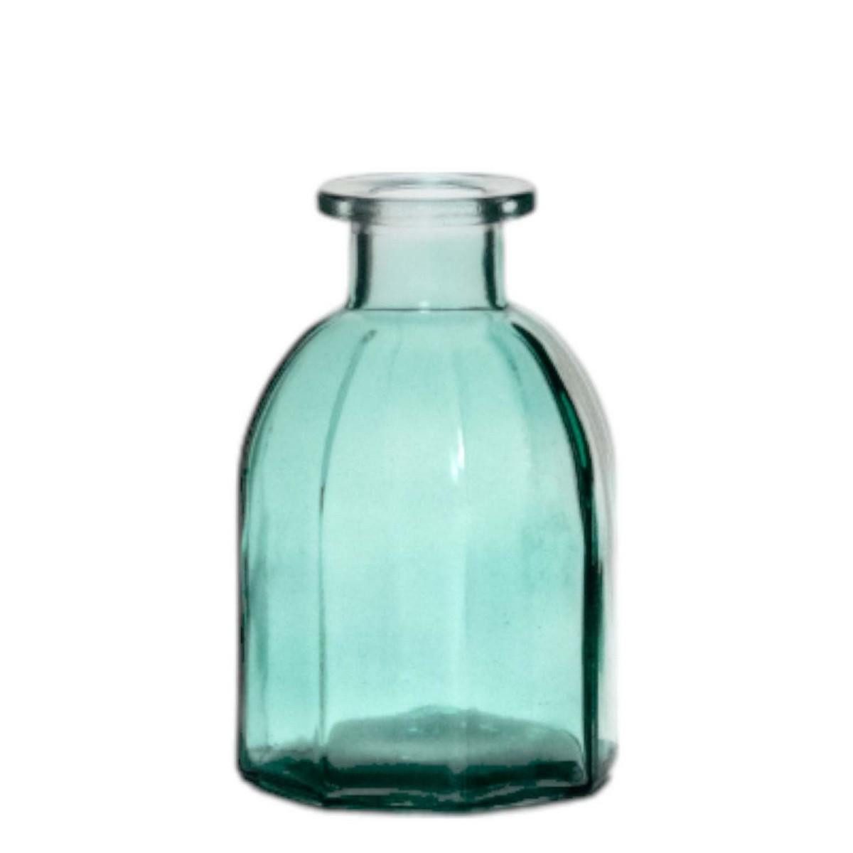 INNA-Glas Dekovase Blumenvase JAZZY, aus Glas, türkis-transparent, 10cm, Ø6,5cm