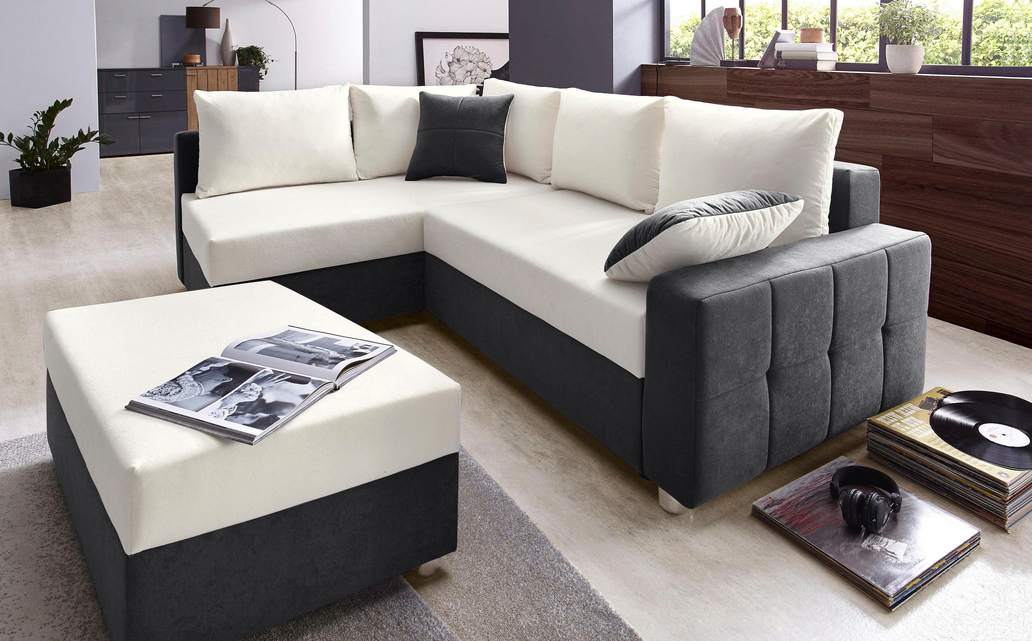 COLLECTION AB Ecksofa Parma L-Form, mit Bettfunktion und Federkern