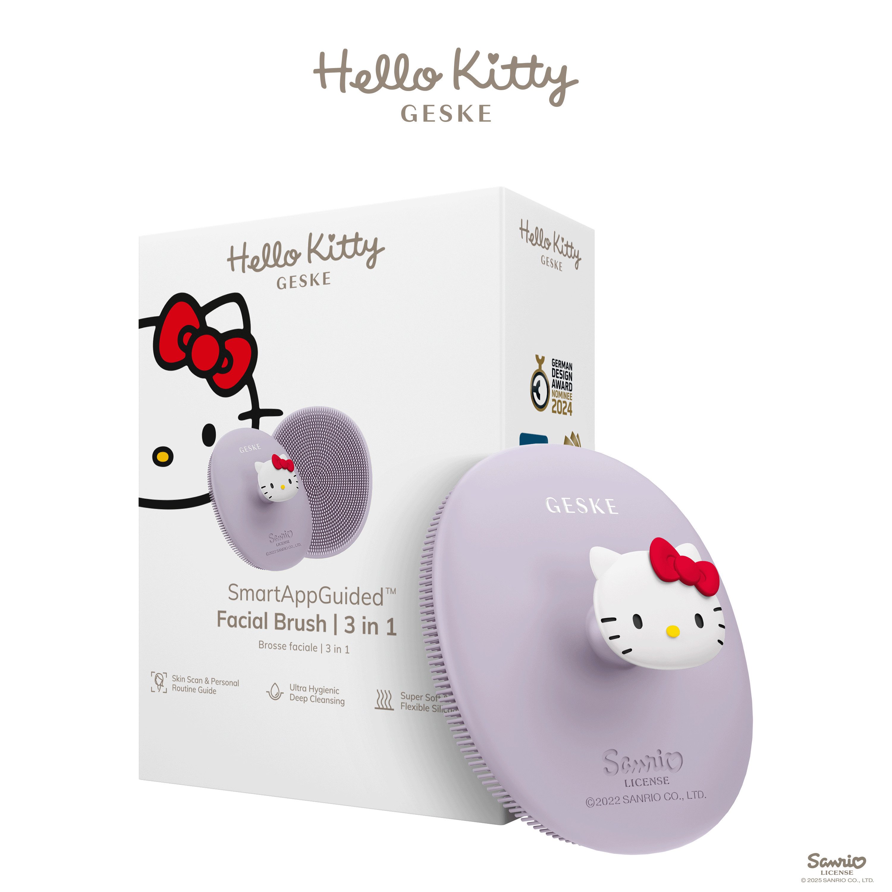 GESKE German Beauty Tech Gesichtsreinigungsbürste SmartAppGuided™ Facial Brush 3 in 1, Packung, 1-tlg., inkl. kostenloser APP (SmartAppGuided Device), Mit der GESKE App erhältst Du deine personalisierte Hautpflegeroutine.