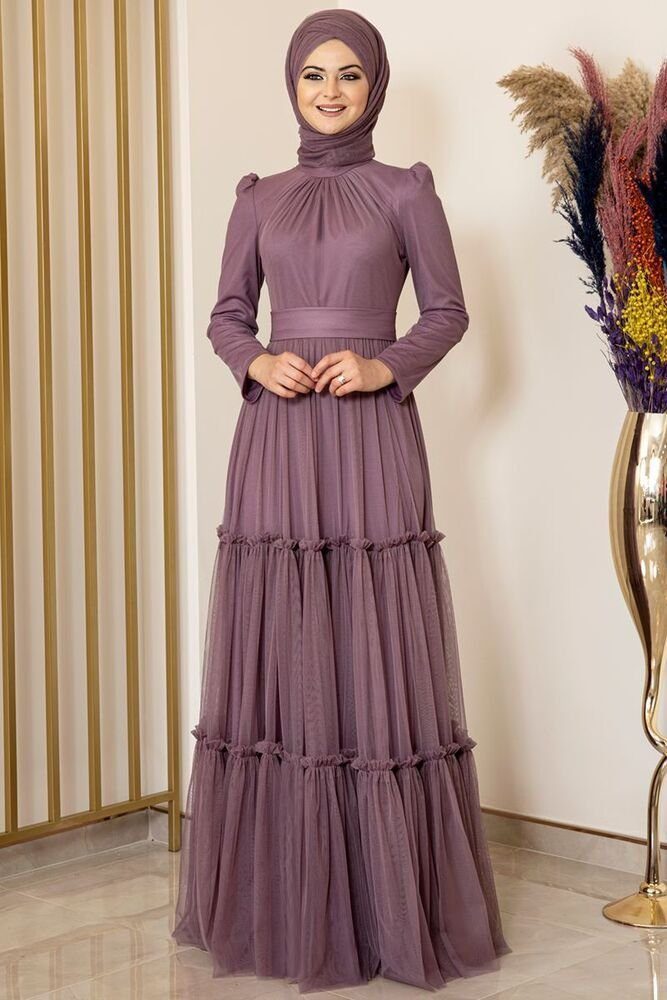 Modavitrini Abendkleid Tüllkleid mit Rüschenrock Hijab günstig online kaufen