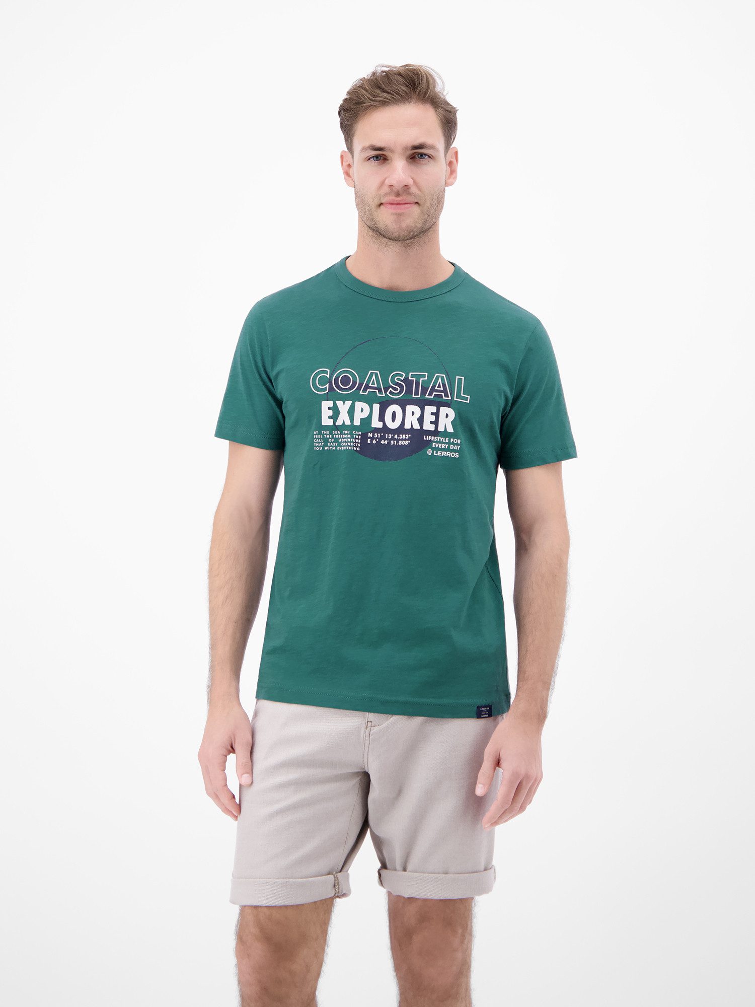 T-Shirt T-Shirt mit Brustprint und Rundhalsausschnitt