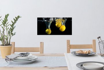 MuchoWow Wandsticker Zitrone - Frucht - Stilleben - Wasser - Gelb (1 St), Wandaufkleber, Repositionierbar, Wandtattoo, Selbstklebend, Sticker