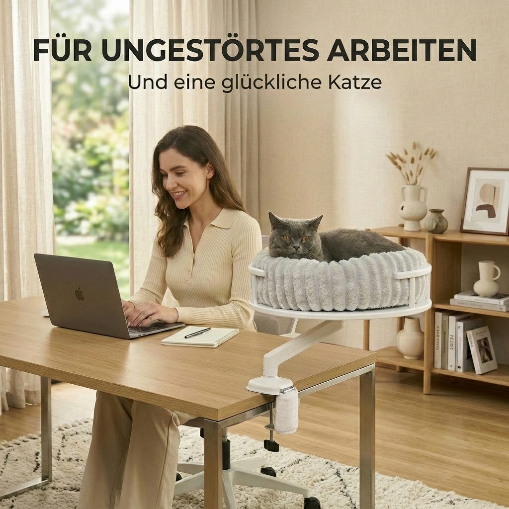 noviclass Katzenliege noviclass® Katzenbett LEVI, Katzenbett Schreibtisch, Katzenplattform