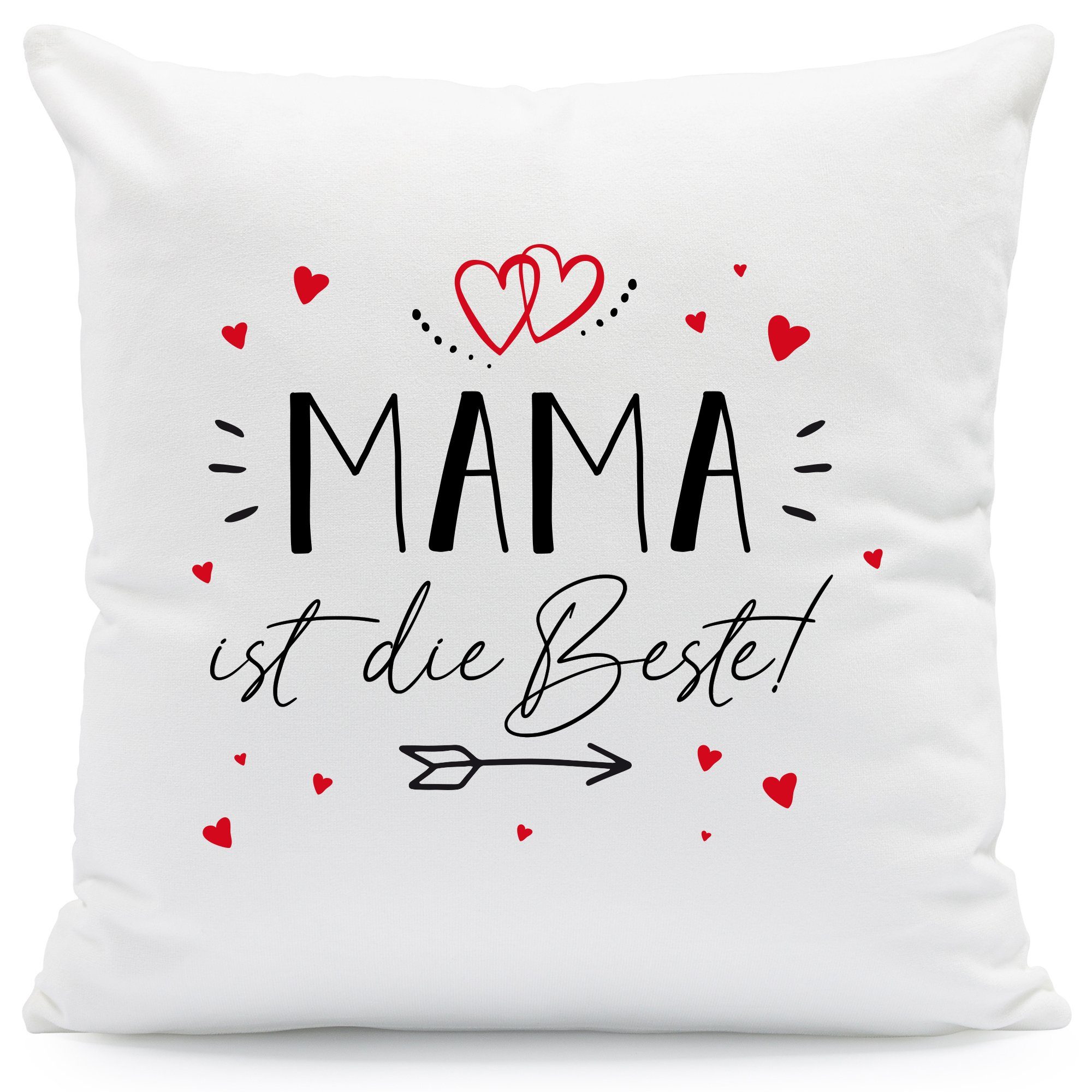 GRAVURZEILE Zierkissen Kissen mit Spruch Mama ist die Beste