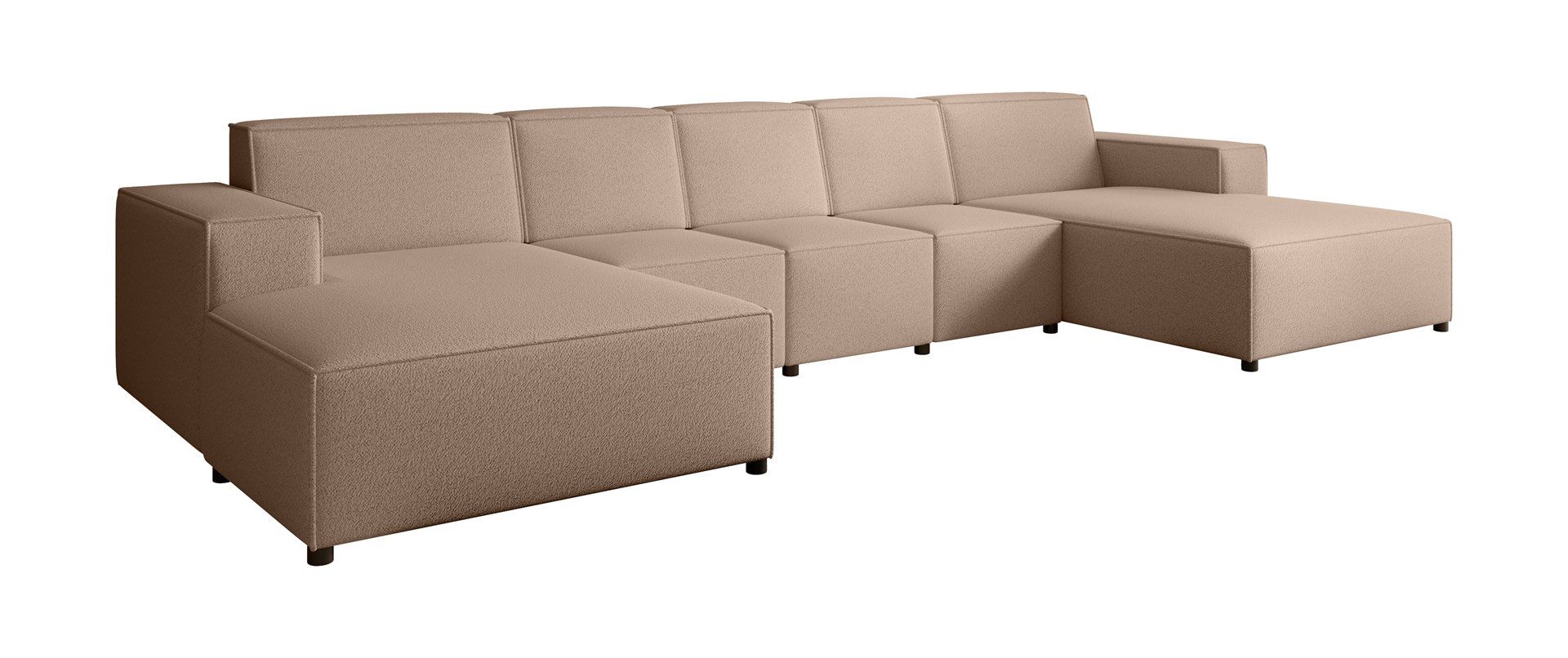 Beautysofa Ecksofa PEDRO U XL, U-förmiges Ecksofa XL mit Hocker, breite Ottomane, Freistehendes Möbel