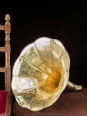 Aubaho Dekoobjekt Megaphon Megafon Messing Sprachrohr goldfarben mit Verzierungen 40cm A