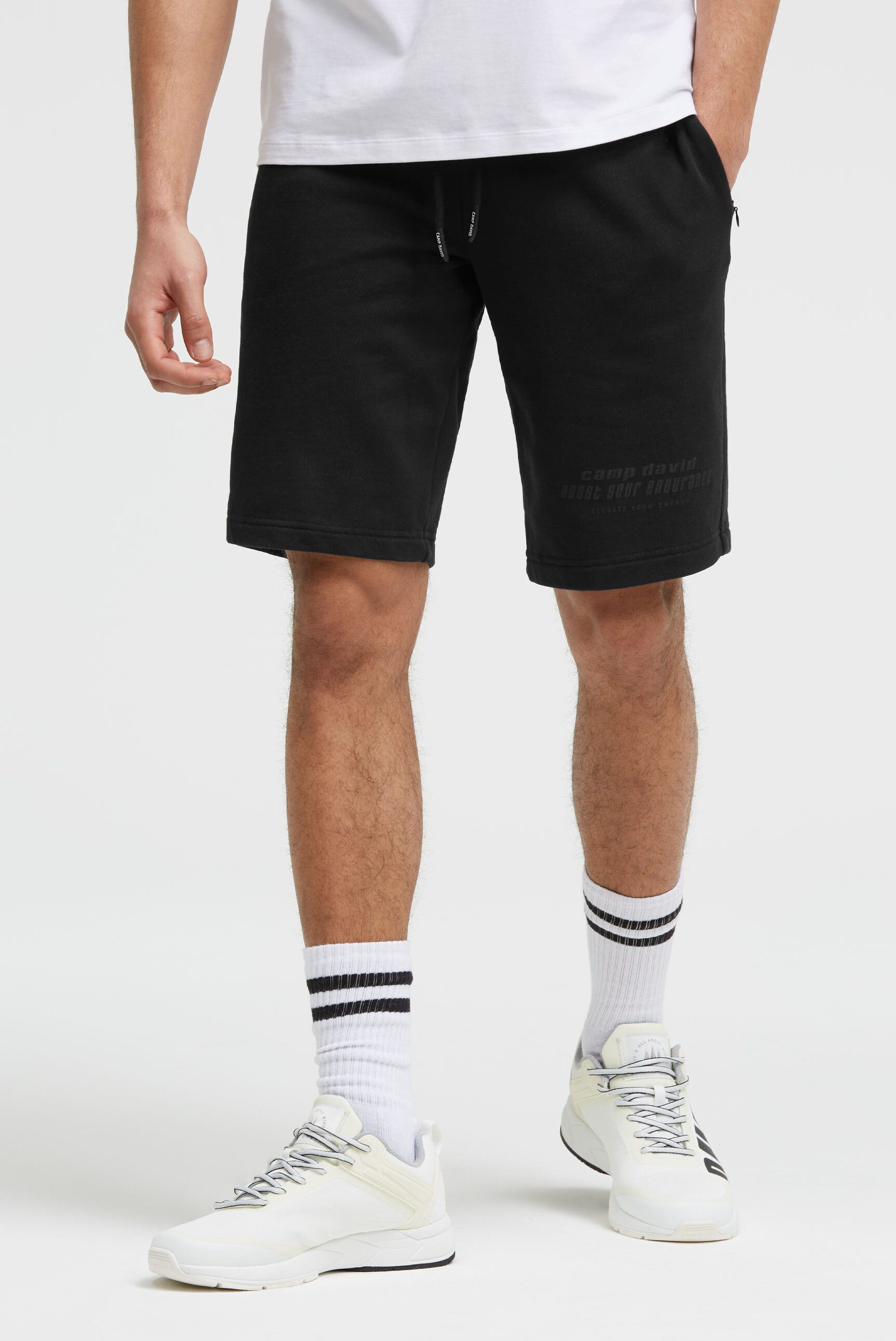 CAMP DAVID Sweatshorts mit Elastikbund & seitlichen Taschen