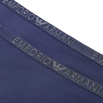 Emporio Armani Brasilslip Brazilien Brief Stretch Cotton (2-St) mit umlaufendem Markenschriftzug in metallischem Glanz