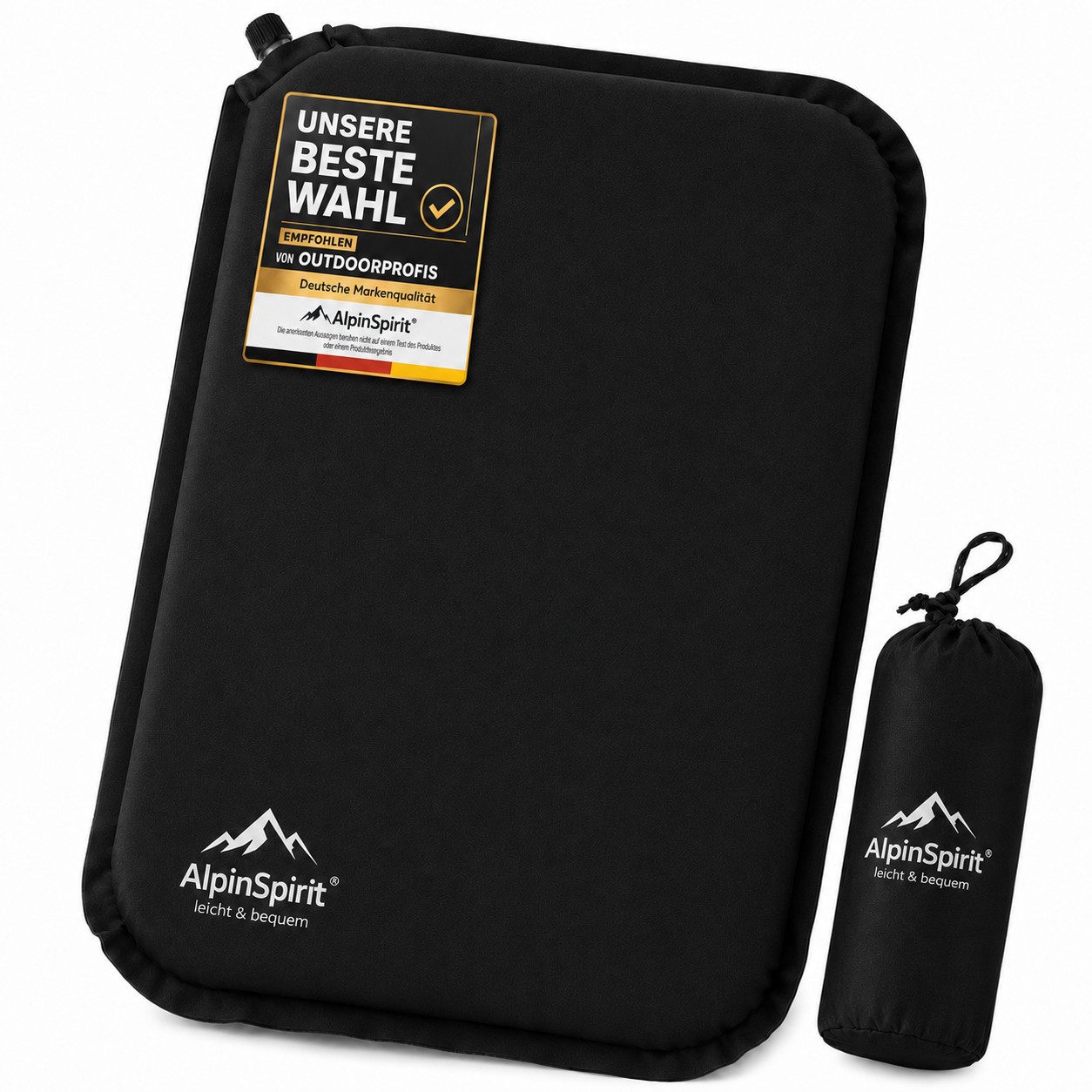 AlpinSpirit Thermositzkissen Sitzkissen Outdoor Aufblasbar [Packmaß & bis 5cm] Selbstaufblasend