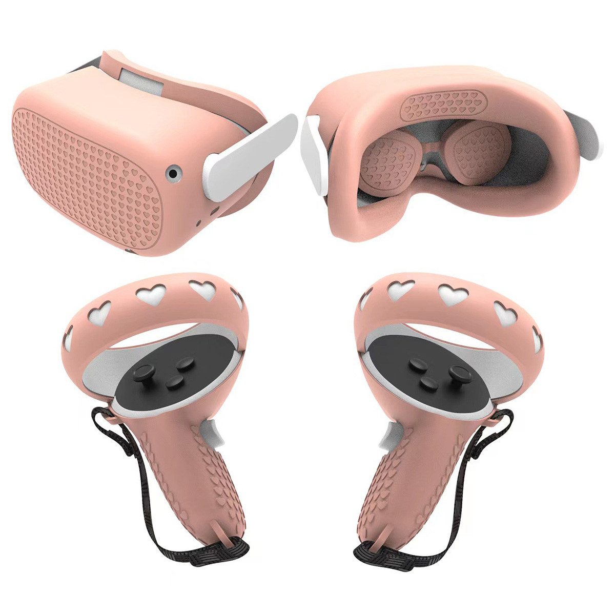 yozhiqu Vier-in-eins-Silikon Schutzhülle für das OCULUS QUEST 2 VR-Headset Virtual-Reality-Helm (Gesichtsmaske, Griffabdeckung, VR-Zubehörset)