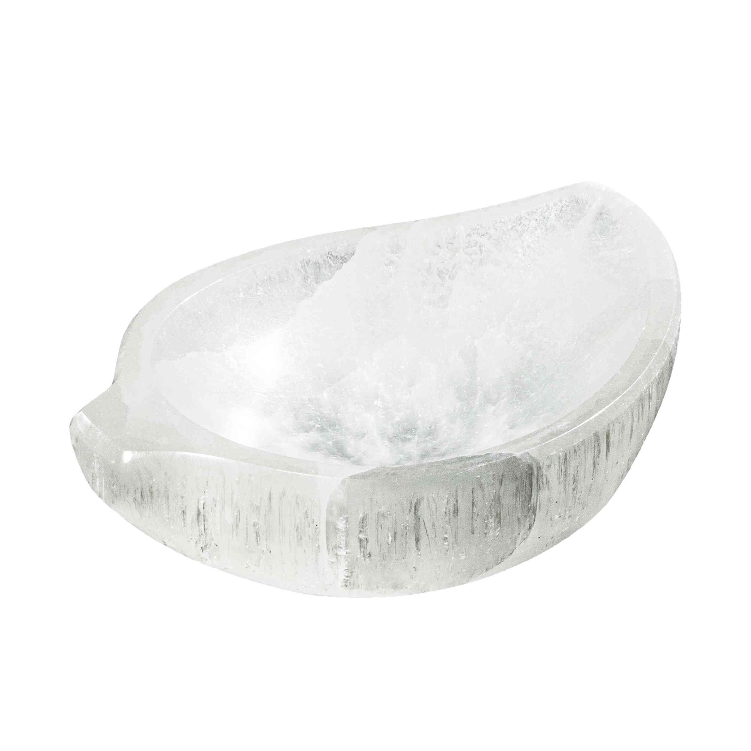 Edelstein Selenit Schale Blatt – Schmuck & Heilsteine