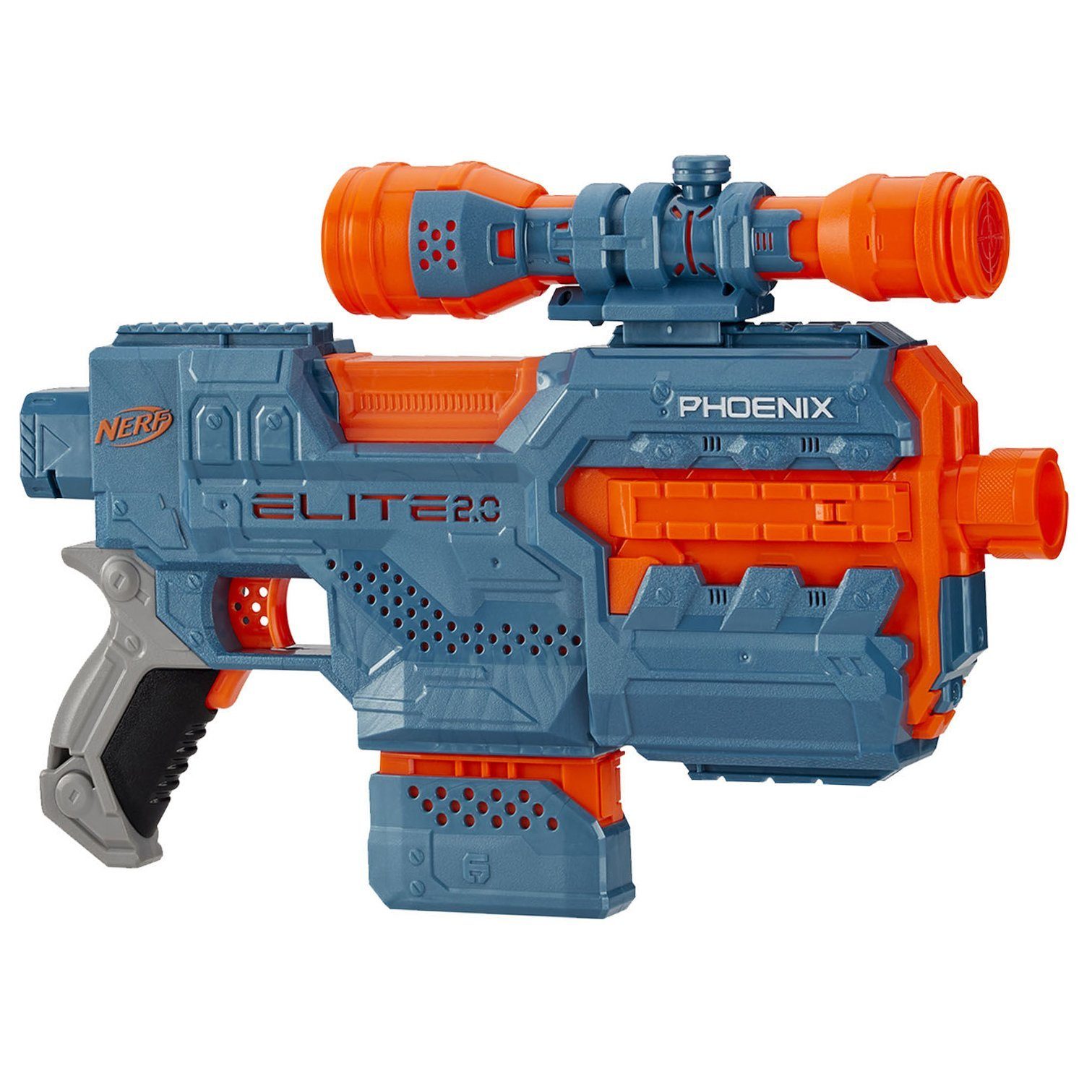 Hasbro Kostüm Dartblaster Phoenix CS-6, Flywheel-Blaster der Elite 2.0 Serie mit Magazin