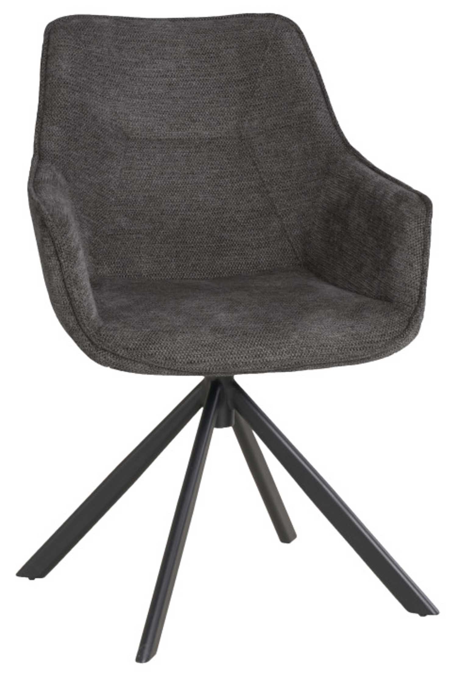 MR.DEKO Esszimmersessel Esszimmerstuhl drehbar San Carlo Stuhl mit Armlehne & Polsterung (Einzelnd oder als Set), Polsterstuhl mit 360° Drehfunktion – ideal für Küche, Büro, Esszimmer
