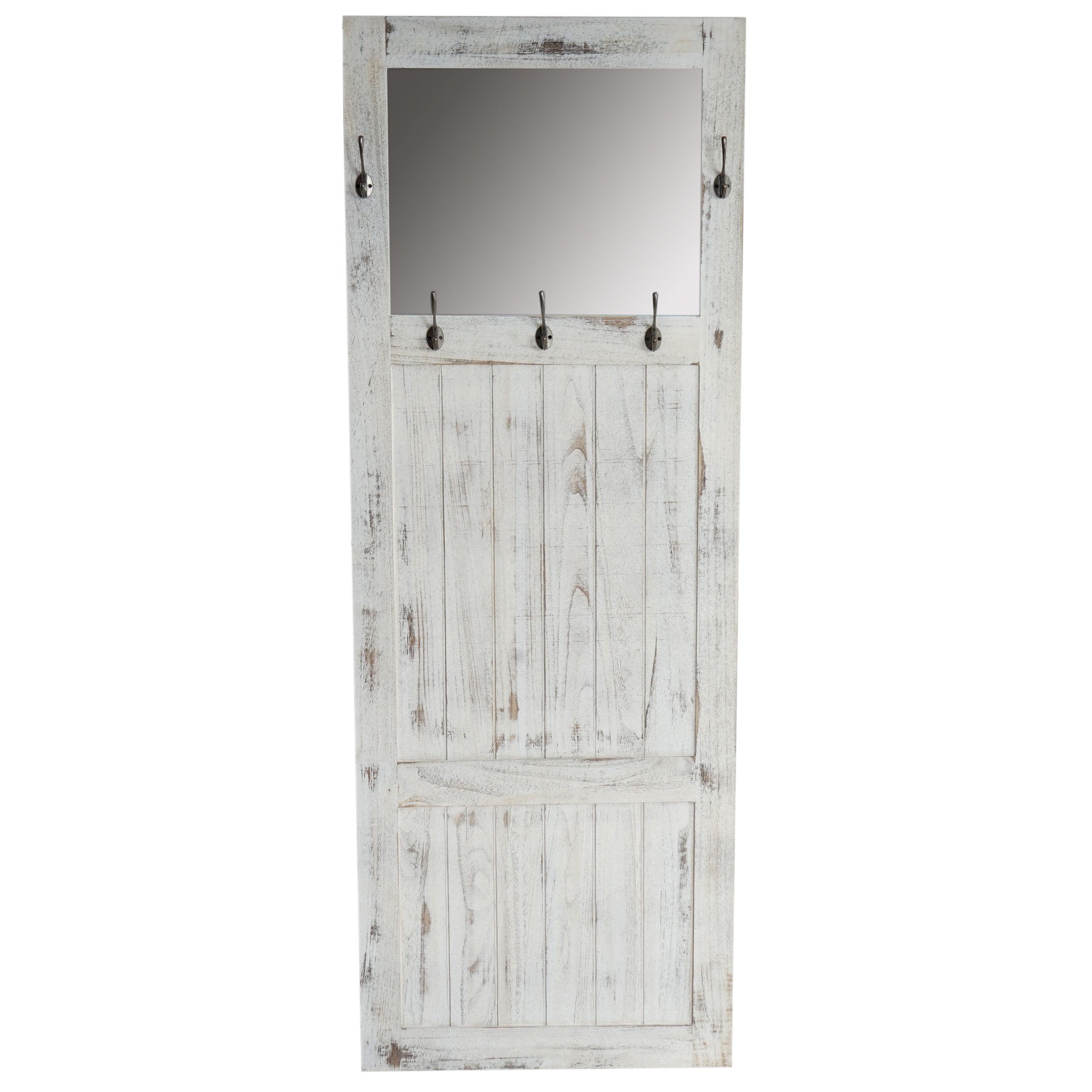 MCW Garderobenhalter Wandgarderobe-S, Kleiderhaken individuell anbringbar, Spiegel, 5 Haken