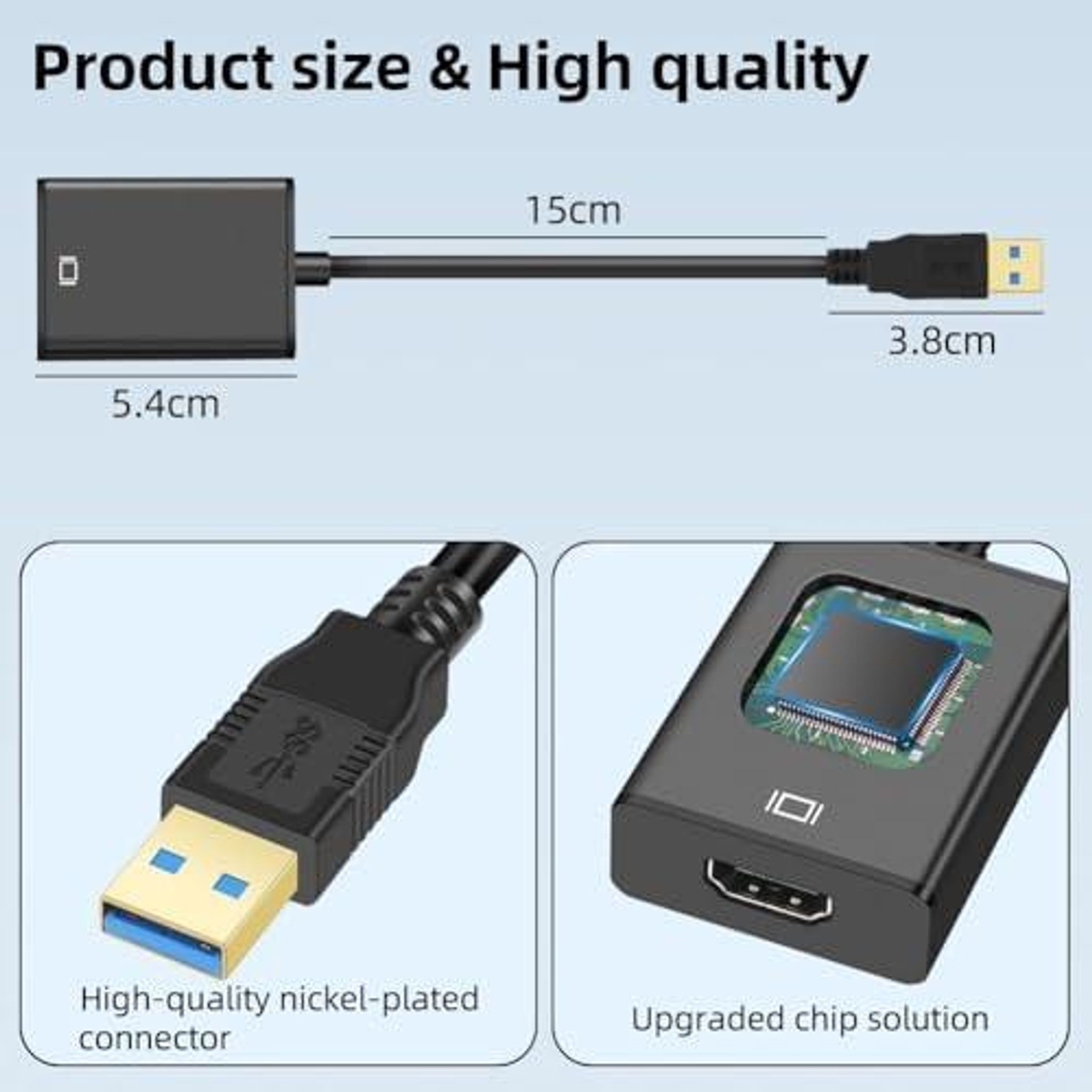 FELIXLEO USB 3.0 zu HDMI Grafikadapter bietet stabile 1080P Videoauflösung USB-Kabel – Bild 2 von 5