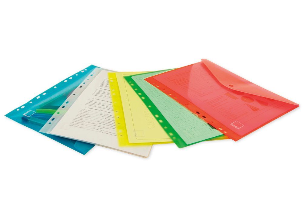 TimeTEX Organisationsmappe Set Dokumentenmappe A4 zum Abheften, 5-tlg., farbsortiert