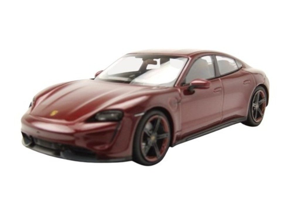Minichamps Modellauto Porsche Taycan Turbo S 2020 rot metallic, Maßstab 1:43