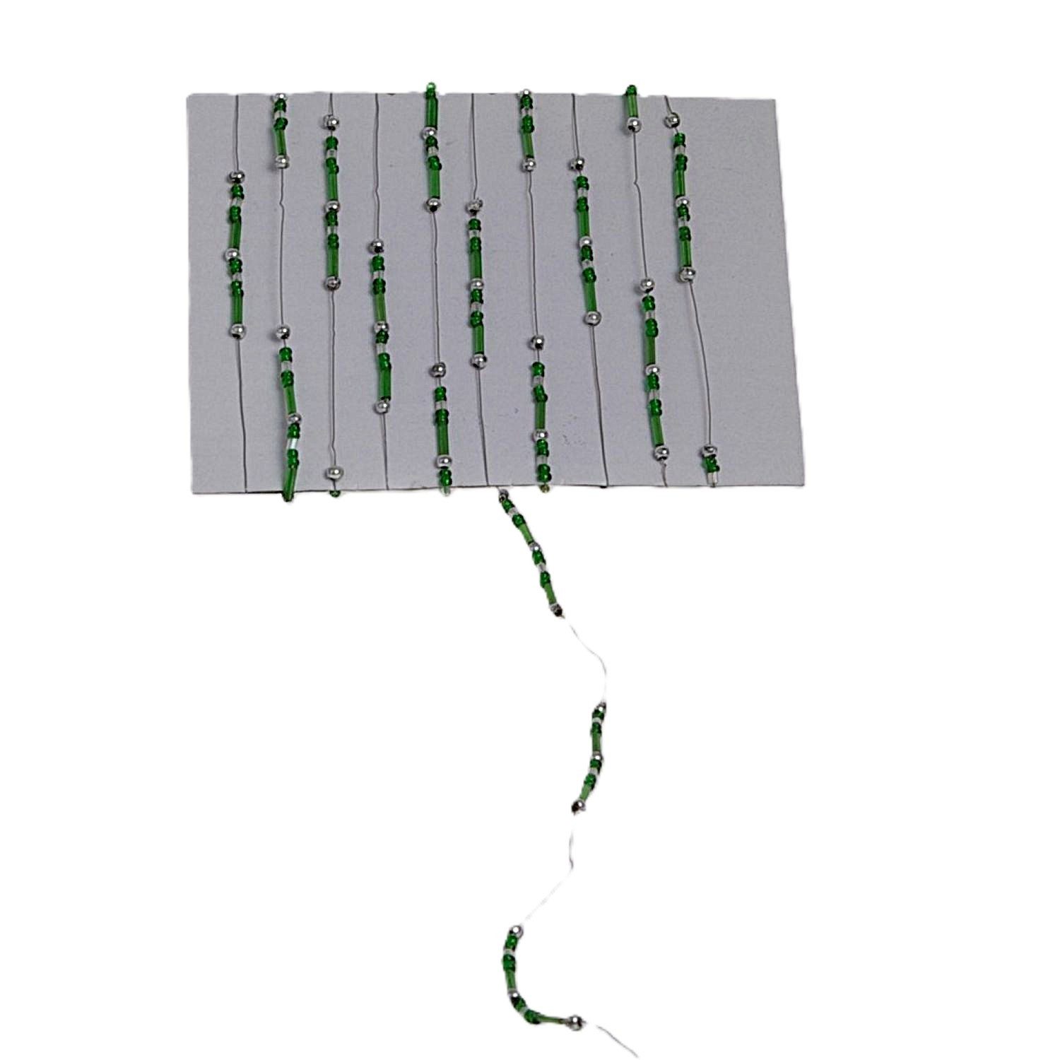 Deko AS Basteldraht Basteldraht mit Perlen – grün/silber – 3 mm Ø – 5 x 2 m – 80