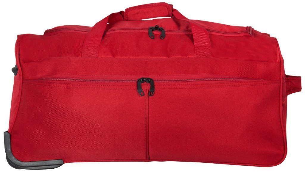 Damen Trendyshop365 XL Tasche für Liter, (Trolley, 65x35x30cm, Rollen 70 Brooklyn rot mit und 2 Trolleygriff leichte Herren), Reisetasche und