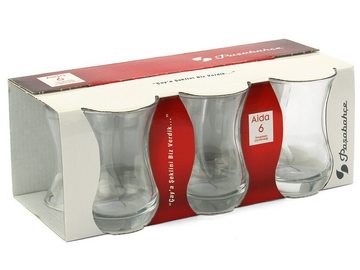 Pasabahce Gläser-Set Aida Style, Glas, 6-teiliges Teeglas Set, spülmaschinengeeignet für einfache Reinigung