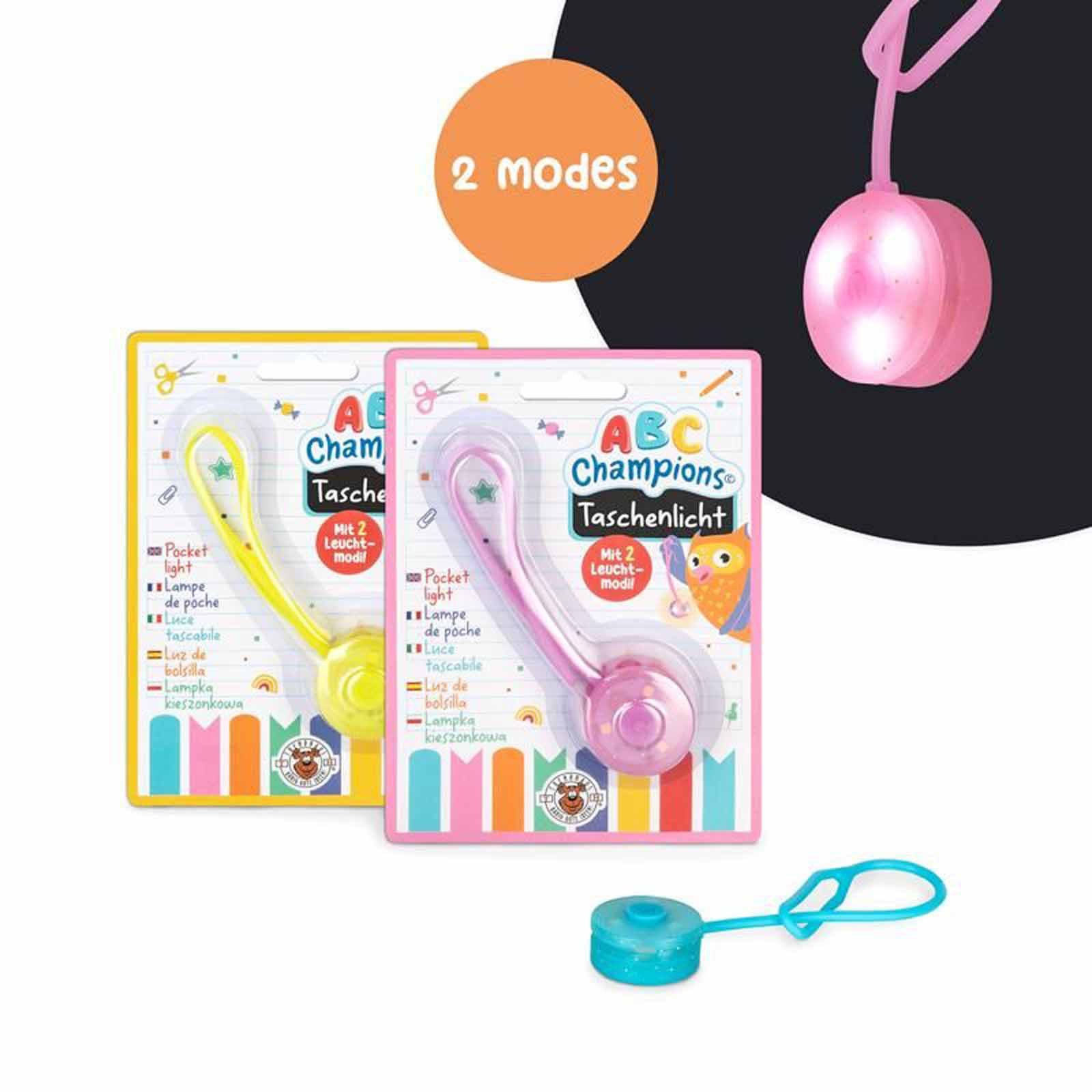 Trendhaus Taschenlampe Trendhaus ABC Champions Taschenlicht mit 2 Leuchtmodi sortiert