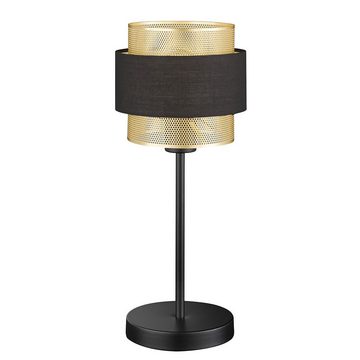 etc-shop Tischleuchte, Leuchtmittel nicht inklusive, Tischlampe schwarz gold Metall Tischleuchte Schlafzimmer
