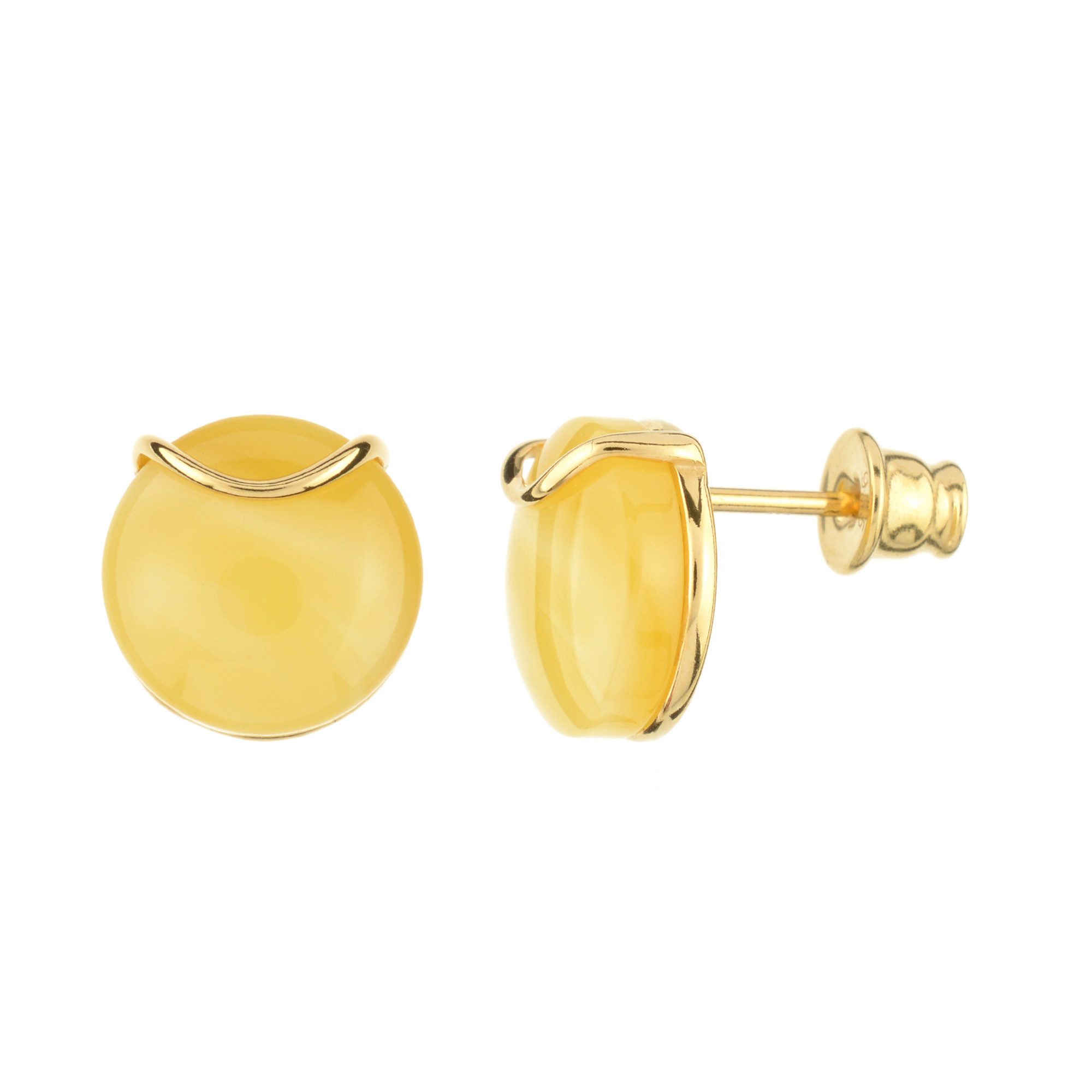 Cavill Ohrring-Set Cavill Ohrringe 3,2 ct Milky-Bernstein, 925er Silber vergoldet, Damen (2-tlg)