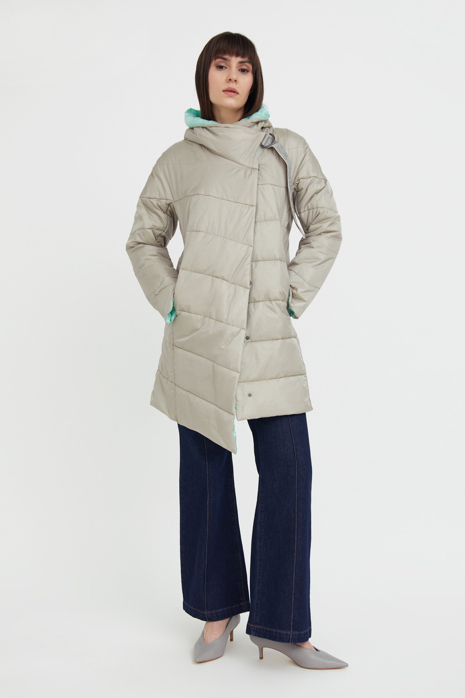 Finn Flare Steppmantel Stylish mit asymmetrischer Schließung