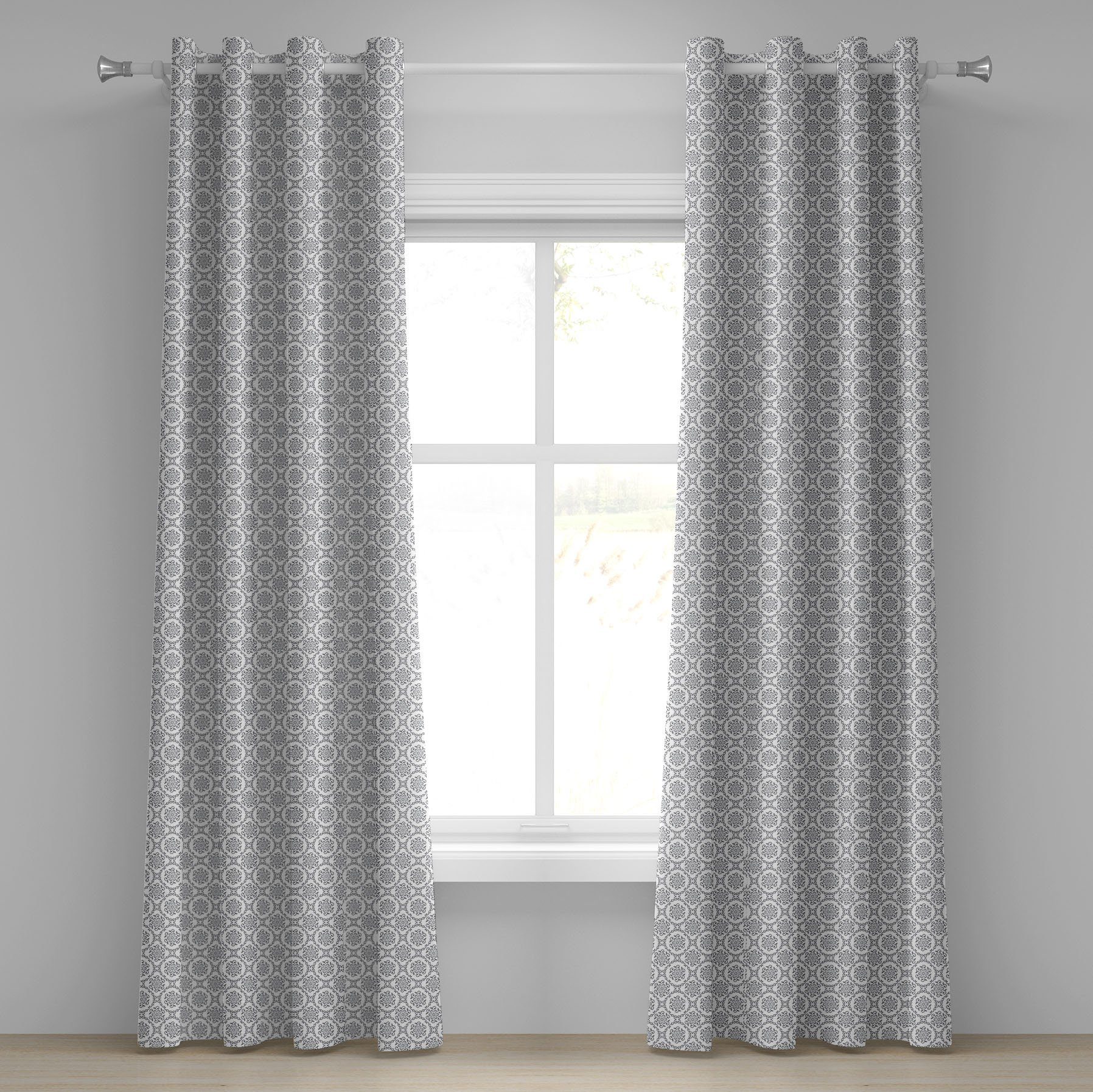 Gardine Dekorative 2-Panel-Fenstervorhänge für Schlafzimmer Wohnzimmer, Abakuhaus, Blumen Klassisches Blumenweinl | Fertiggardinen