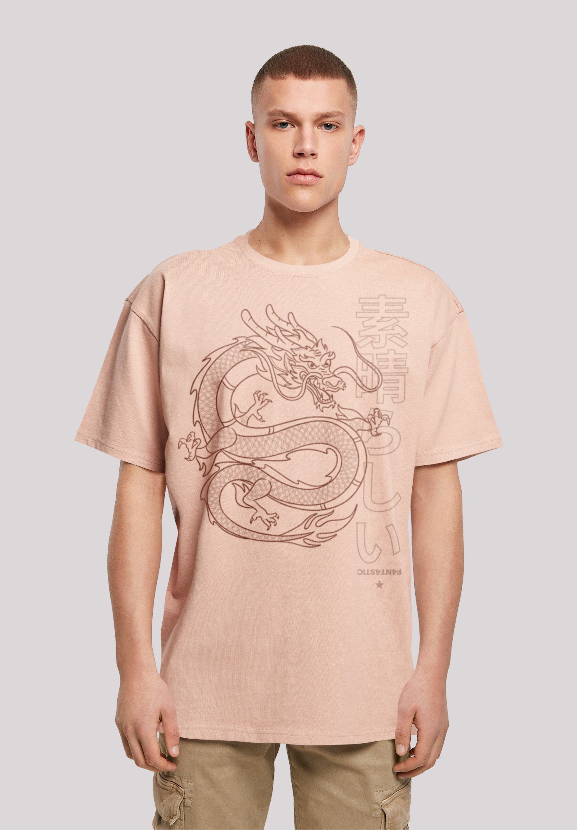 F4NT4STIC T-Shirt Drache Japan Print amber