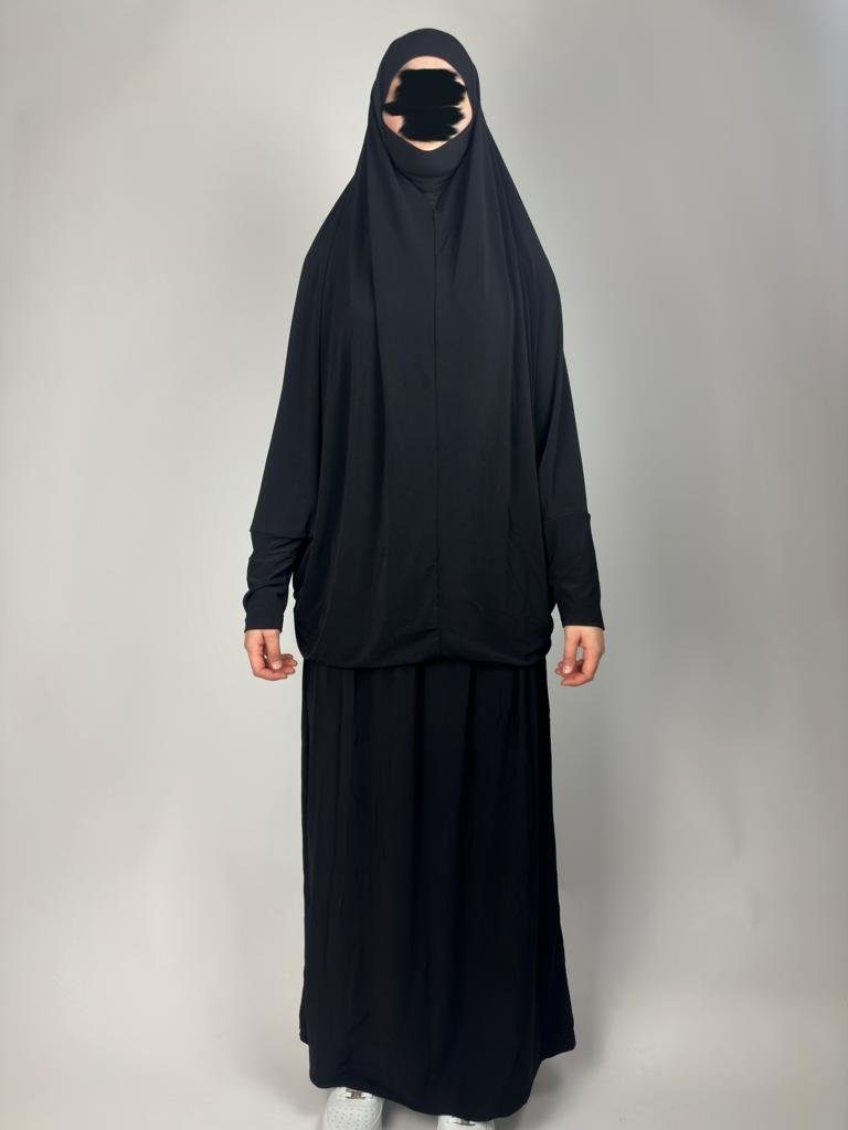 2 Aymasal Rock Gebetskleidung Maxikleid Muslim Kopftuch Burka & Gebetskleid Schwarz teiliges