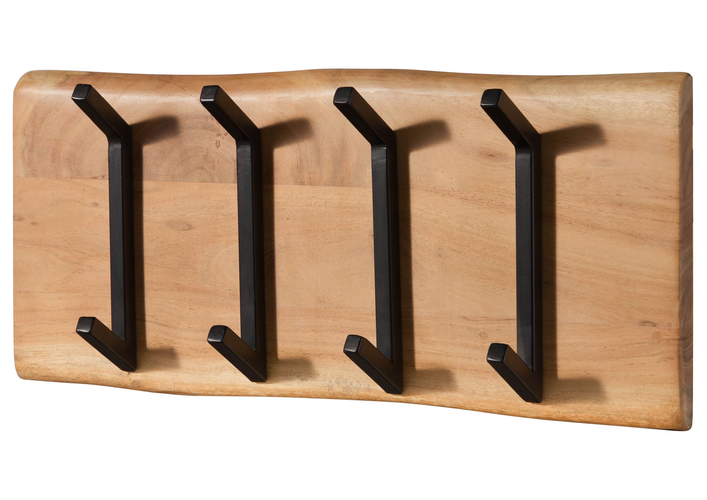 Massivmoebel24 Wandgarderobe MELBOURNE Akazie Massivholz natur (Massivholz montiert 5 MELBOURNE #106), Akazie 60x25x3 cm (BxTxH) natur lackiert