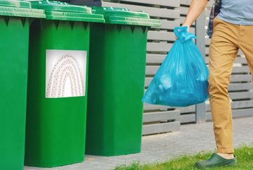 MuchoWow Wandsticker Regenbogen - Tupfen - Pastell (1 St), Mülleimer-aufkleber, Mülltonne, Sticker, Container, Abfalbehälter
