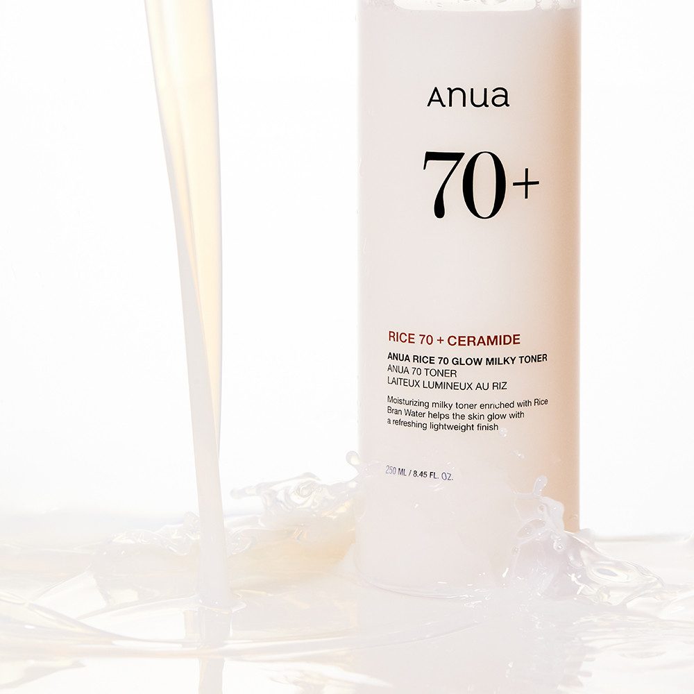 Anua Toner RICE 70 GLOW MILKY TONER, für trockene Haut, spendet Feuchtigkeit und stärkt die Hautbarriere