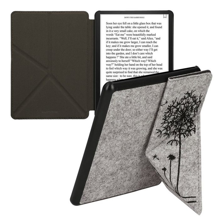 kwmobile E-Reader-Hülle Filz Hülle für Amazon Kindle Paperwhite 11. Generation 2022 Cover eReader Case mit Standfunktion Magnetverschluss