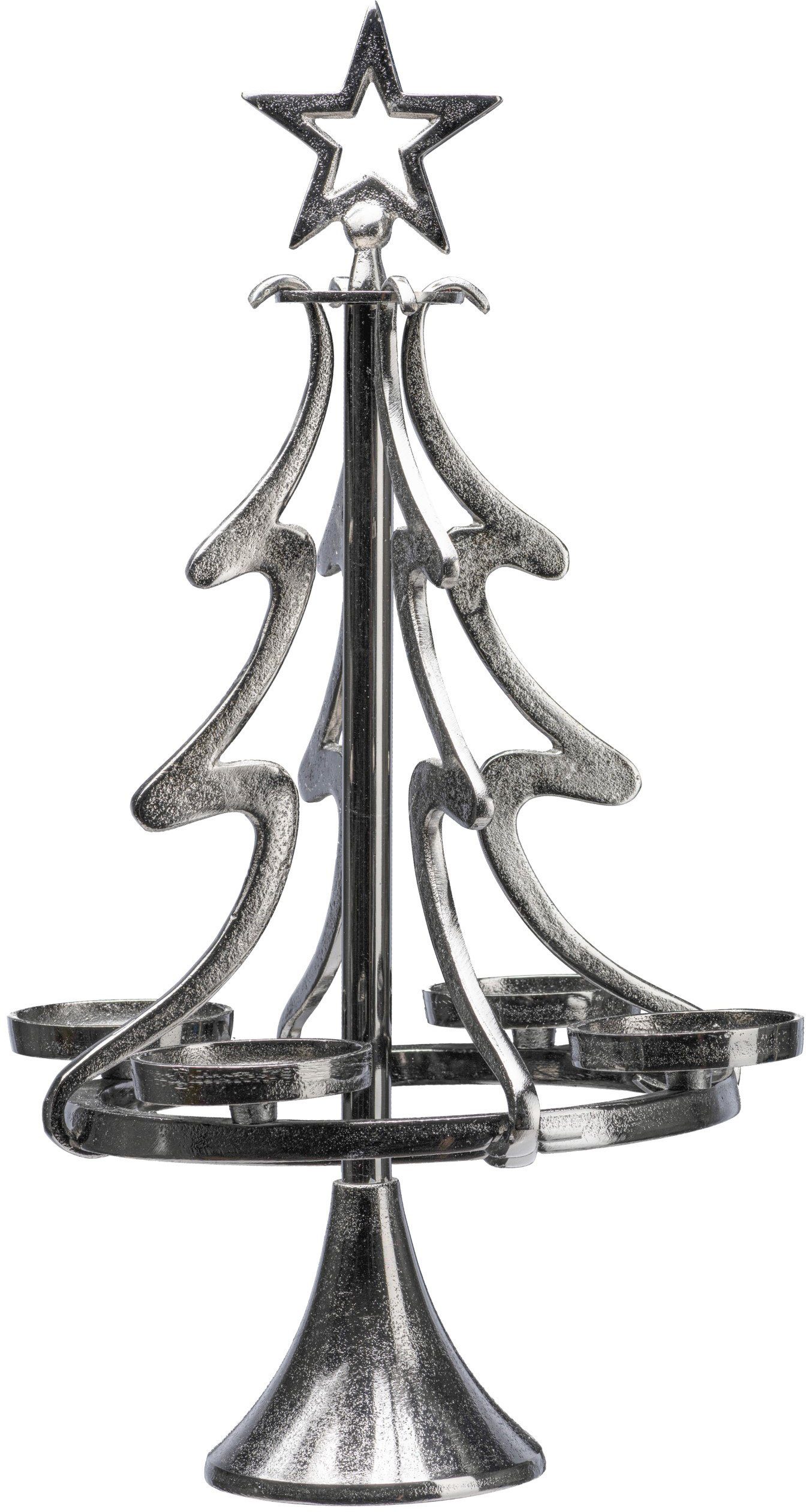 my home Adventsleuchter Tannenbaum, Weihnachtsdeko Kerzenständer (1 Höhe anthrazit 55 Aluminium, St), aus cm
