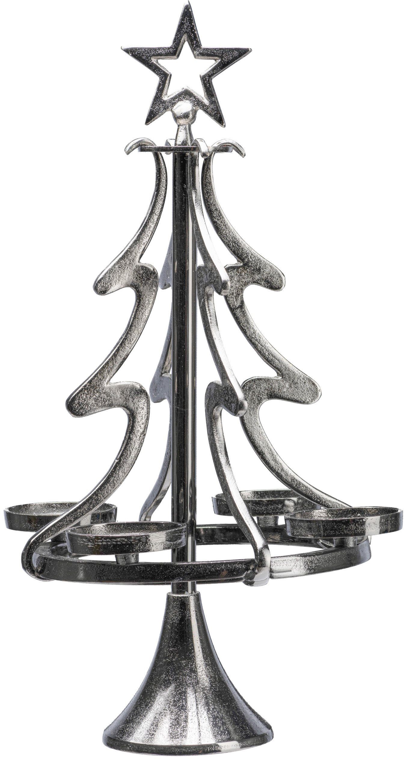 my home Adventsleuchter Tannenbaum, Weihnachtsdeko (1 St), Kerzenständer  aus Aluminium, Höhe 55 cm