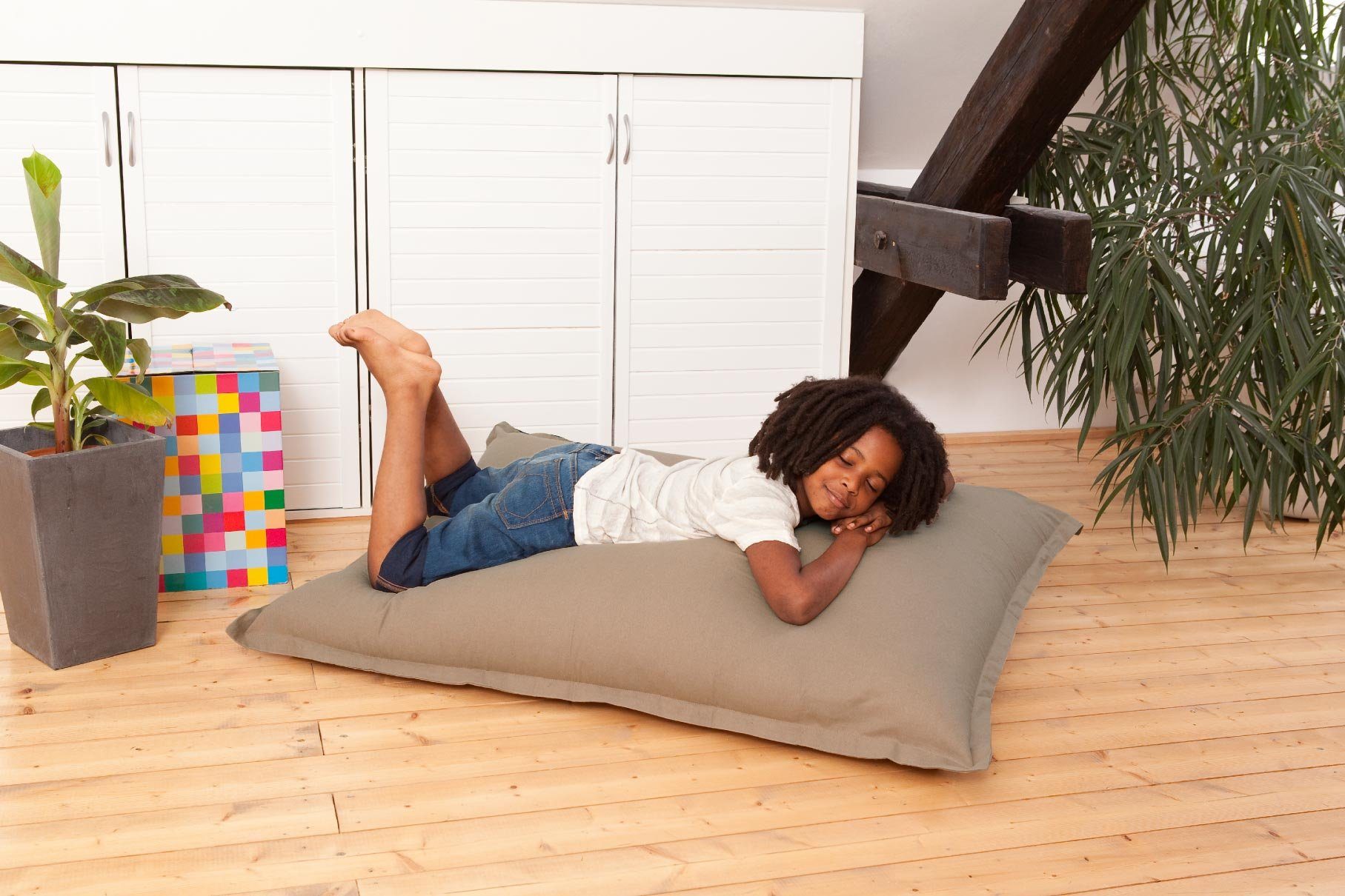 Smoothy Sitzsack SMOOTHY Riesensitzsack XL für Kinder & Erwachsene - Sitzsack Baumwolle (XL 250 Liter, Junior-Sitzkissen Sessel), für Kinder & Erwachsene 140 x 110 cm