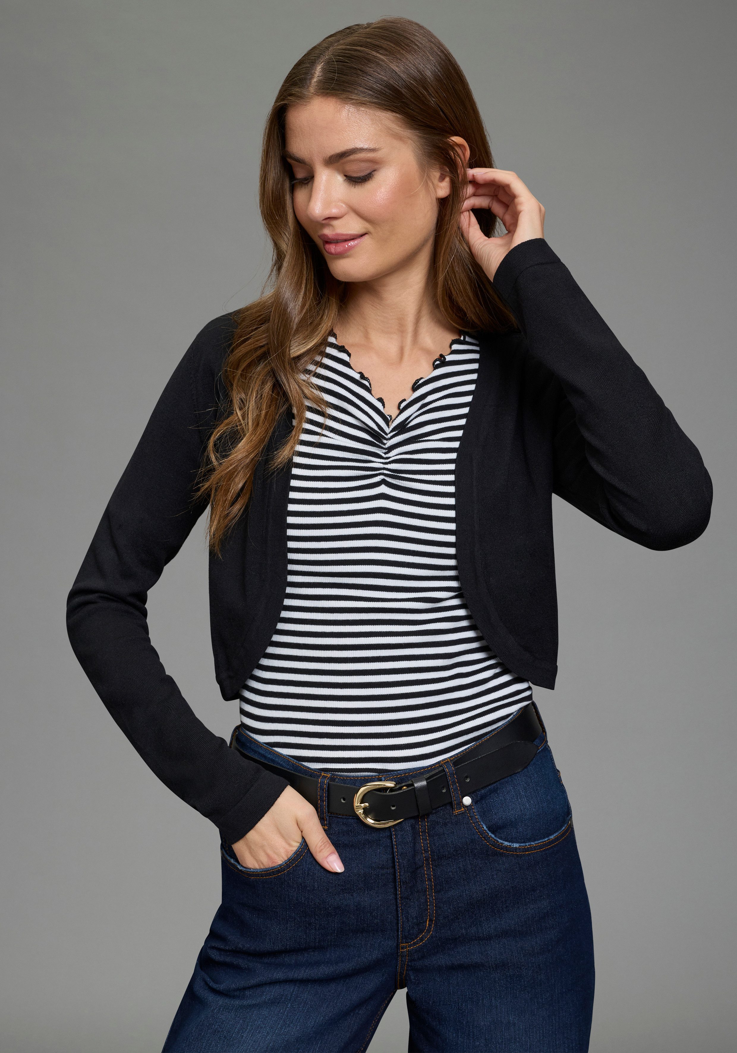 Laura Scott Bolero (2er-Pack) mit femininer, figurschmeichelnder Silhouette